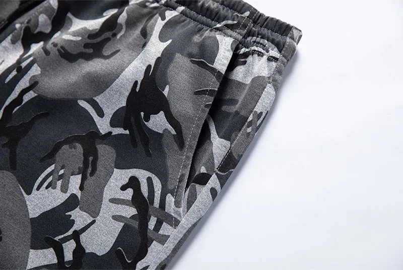 2 Piece Camouflage Sweatshirts Jacket   Pants Sets Camo Men Tracksuit Hooded Outerwear Hoodie Set