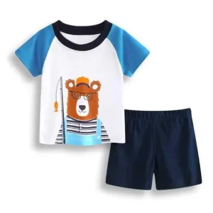 2pcs Bear Baby Short Set