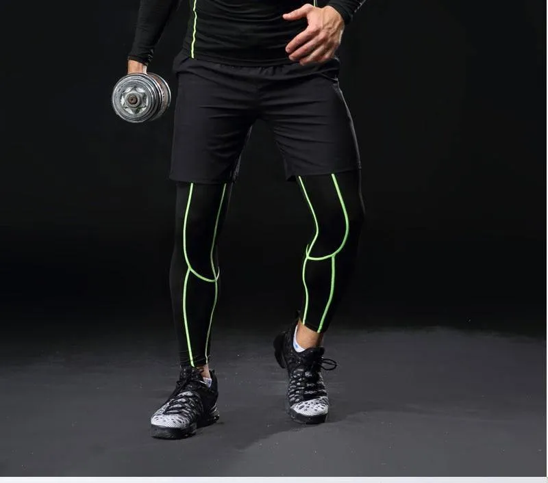 3 Piece Men Gym running sets compression Gym Fitness tight sets sportswear sport basketball jerseys training kit