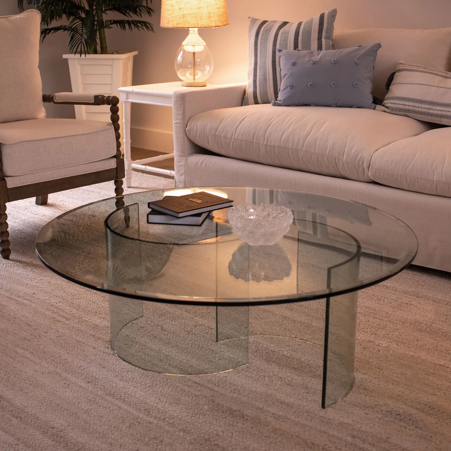 36" Round Clear Glass Table Tops