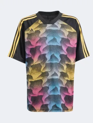 Adidas Hot Summer Boys Sportswear T-Shirt Black/Spark/Multi