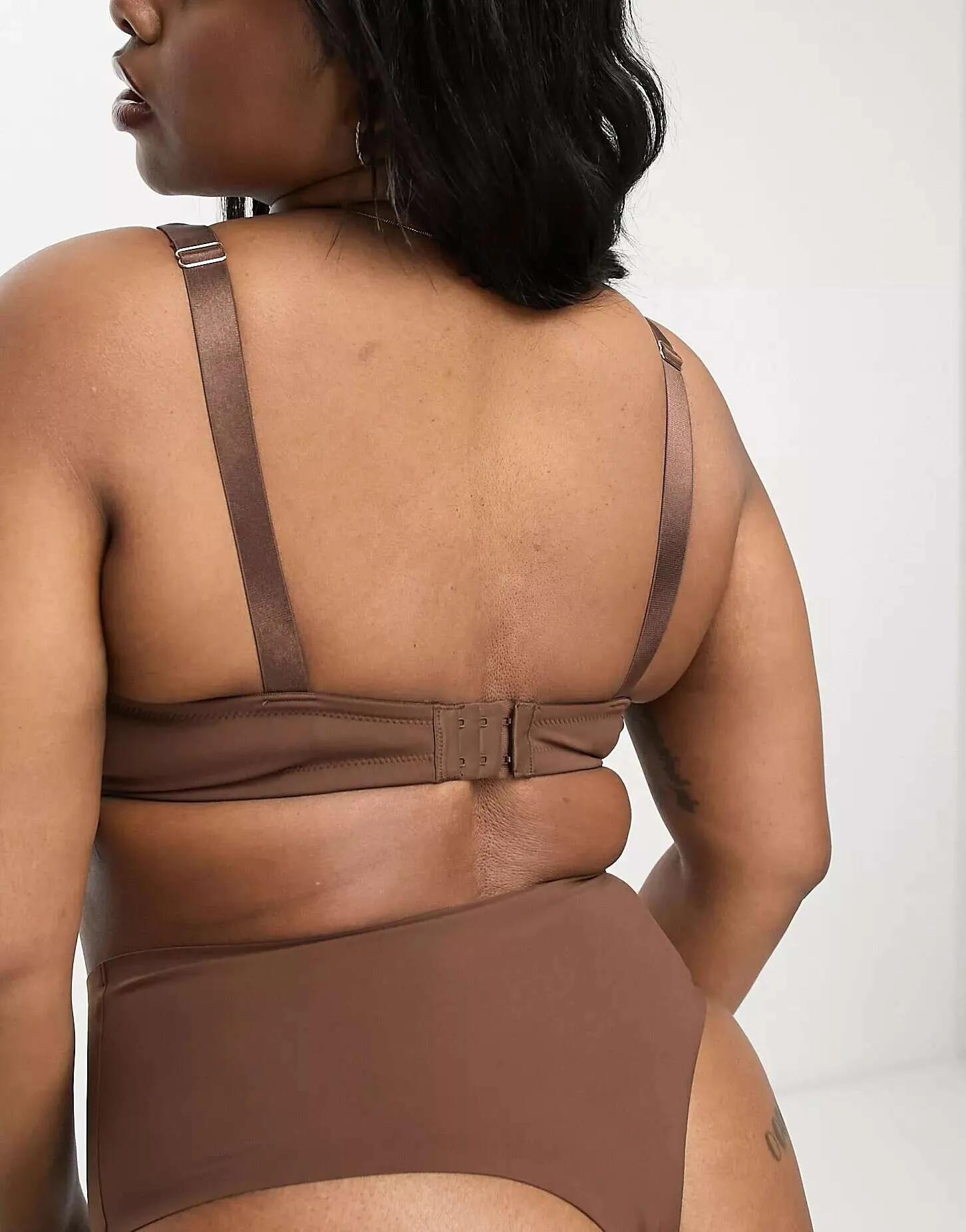 ASOS DESIGN Curve Marina Smoothing Underwire Bra in Brown