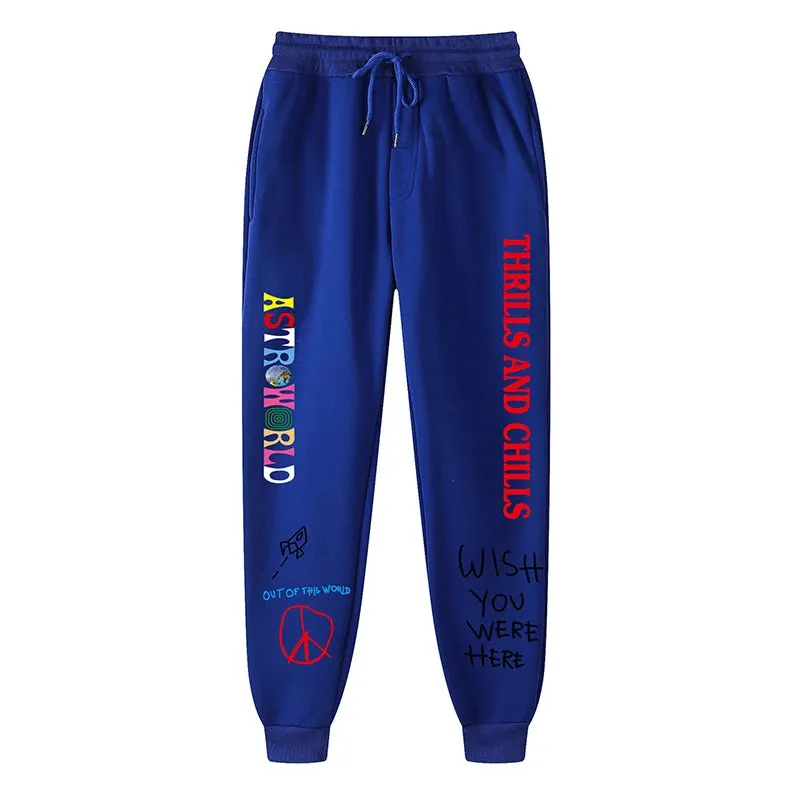 ASTROWORLD Hoodies Thrills And Chills Sweatpants Men Fashion Letter Graphic Printed Sweatshirts Sportpants Women Hooded Pullover