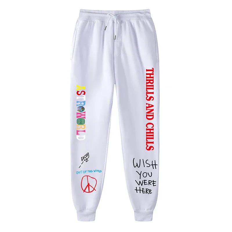 ASTROWORLD Hoodies Thrills And Chills Sweatpants Men Fashion Letter Graphic Printed Sweatshirts Sportpants Women Hooded Pullover