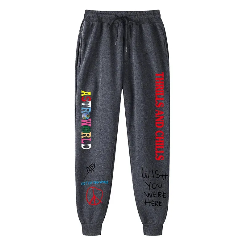 ASTROWORLD Hoodies Thrills And Chills Sweatpants Men Fashion Letter Graphic Printed Sweatshirts Sportpants Women Hooded Pullover