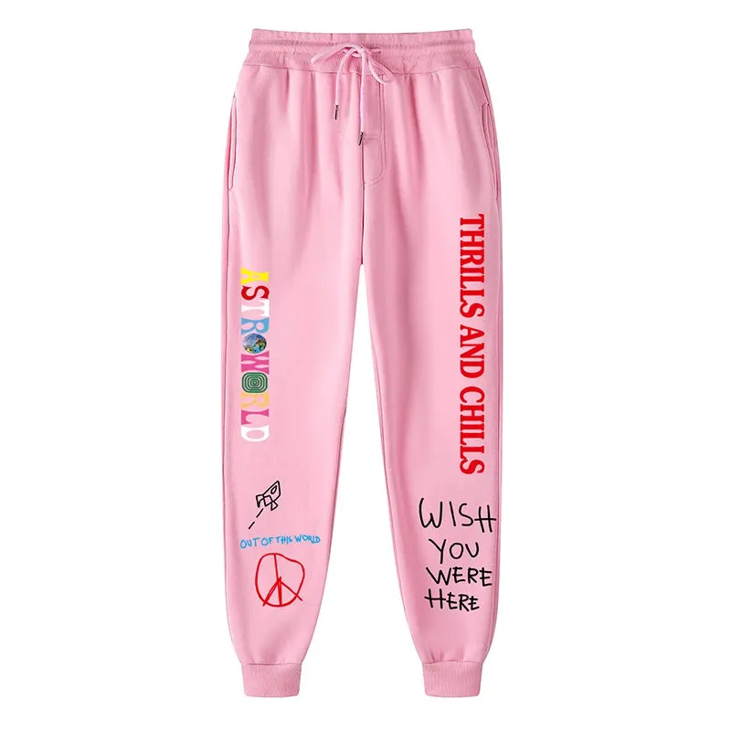 ASTROWORLD Hoodies Thrills And Chills Sweatpants Men Fashion Letter Graphic Printed Sweatshirts Sportpants Women Hooded Pullover