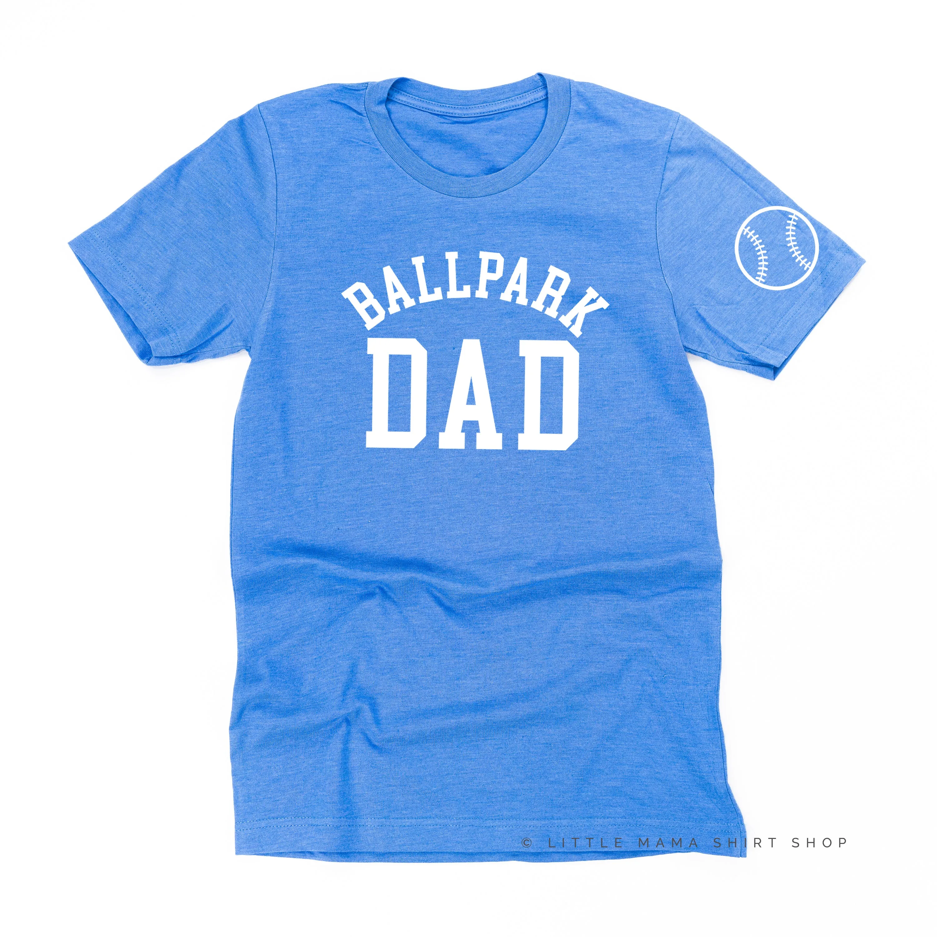 Ballpark Dad - Baseball Detail on Sleeve - Unisex Tee