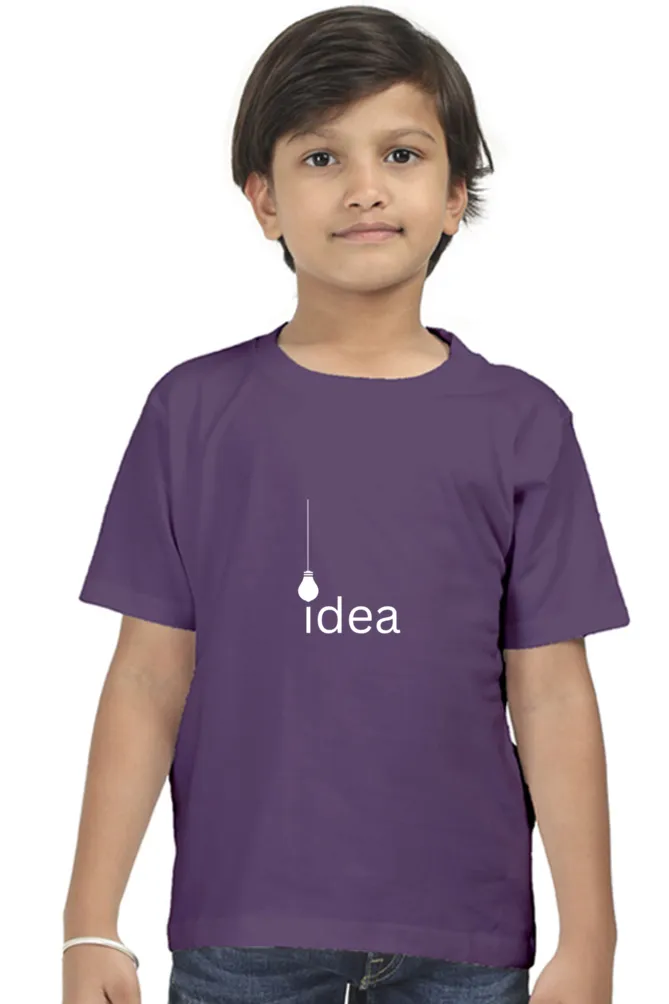 Boys Round Neck Half Sleeve Classic Idea T-Shirt