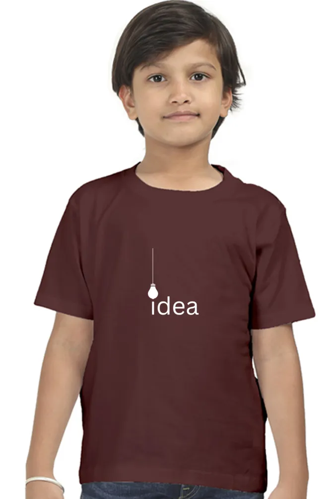 Boys Round Neck Half Sleeve Classic Idea T-Shirt