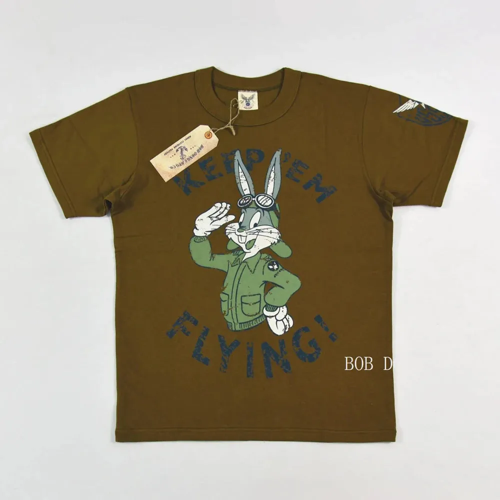 Bunny Graphic Military T-Shirts - Cartoon Mens Tee Shirts