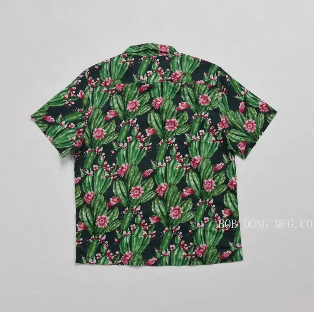 Cactus Floral Hawaiian Shirts - Men's Cotton Holiday Tee Shirts