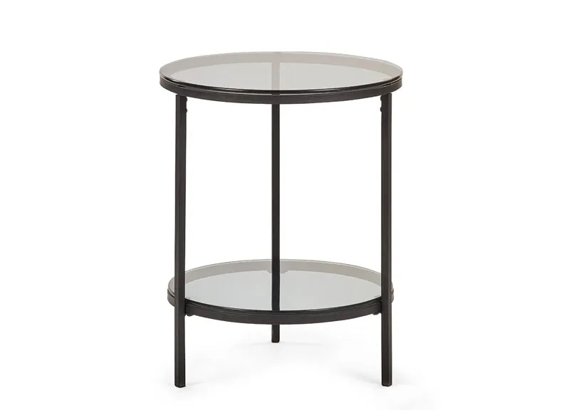 Chicago Smoked Glass Round Side Table