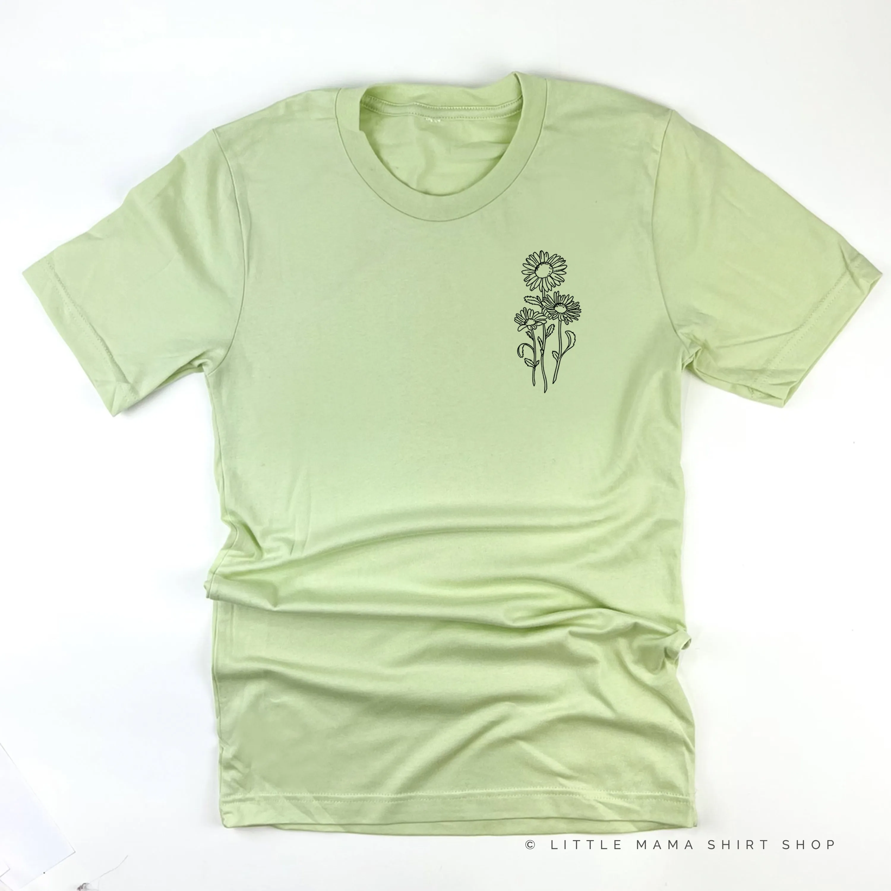 DAISY -Birth Flower (no month) - pocket - Unisex Tee