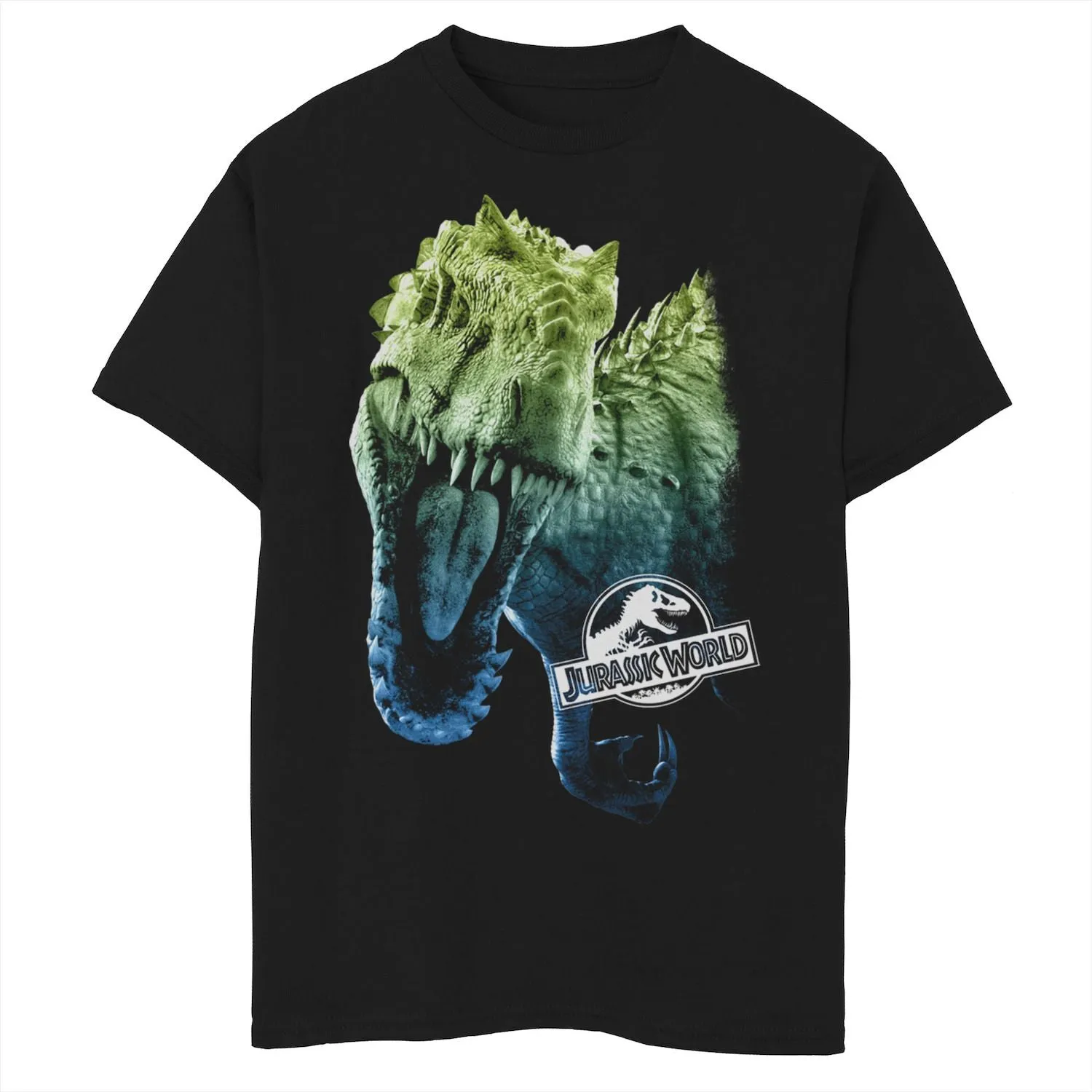 Dark T-shirt with a Jurassic World Indominus Rex pattern for boys 8-20 years Jurassic Park