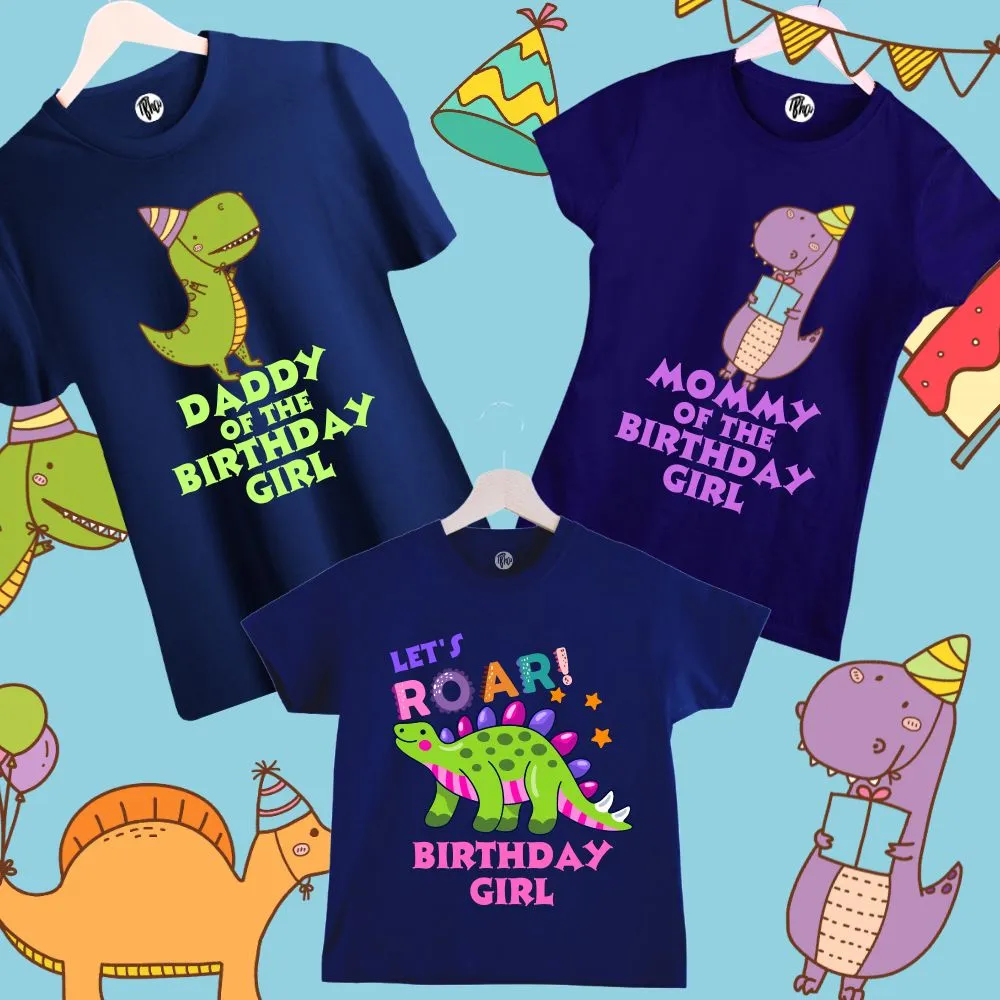 Dino Theme Birthday T-Shirts for Birthday Girl