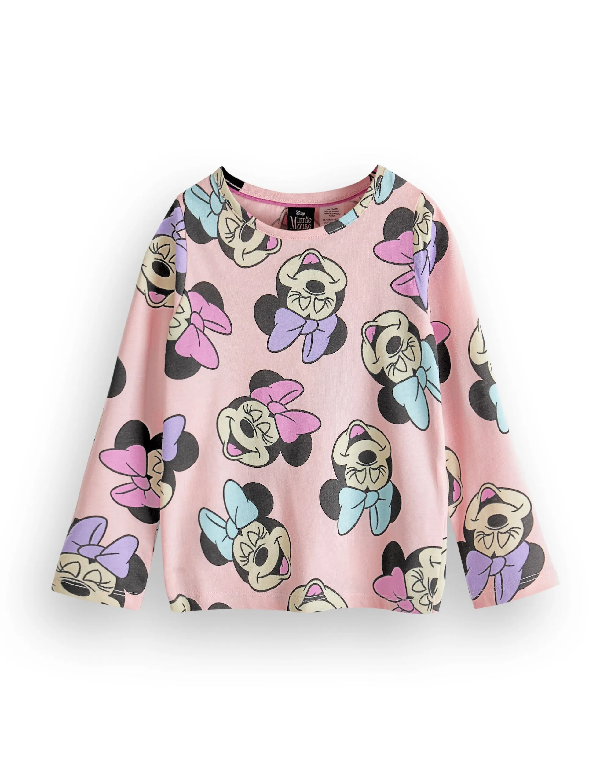 Disney Minnie Mouse Girls Pink All Over Print Pyjama Set