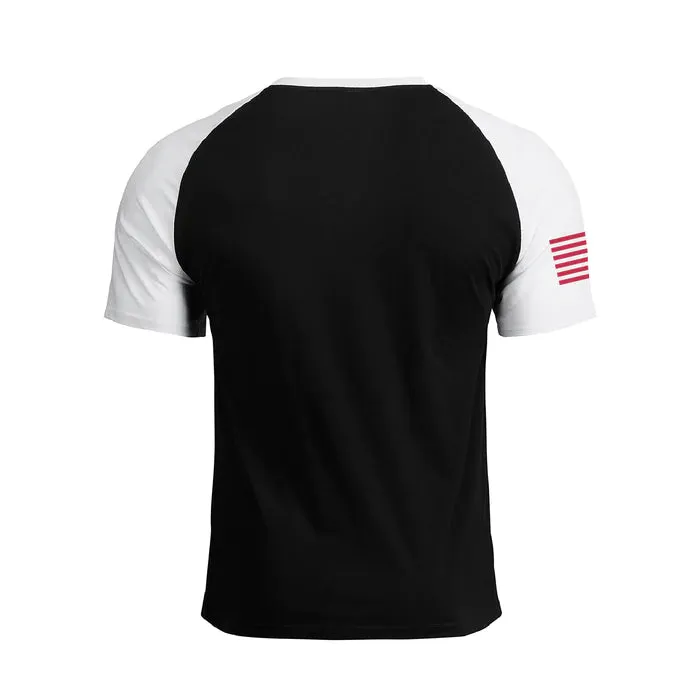 Distressed Usa Flag Raglan Graphic Tee