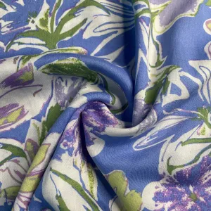 Exclusive Purple Tropical Print Rayon Fabric