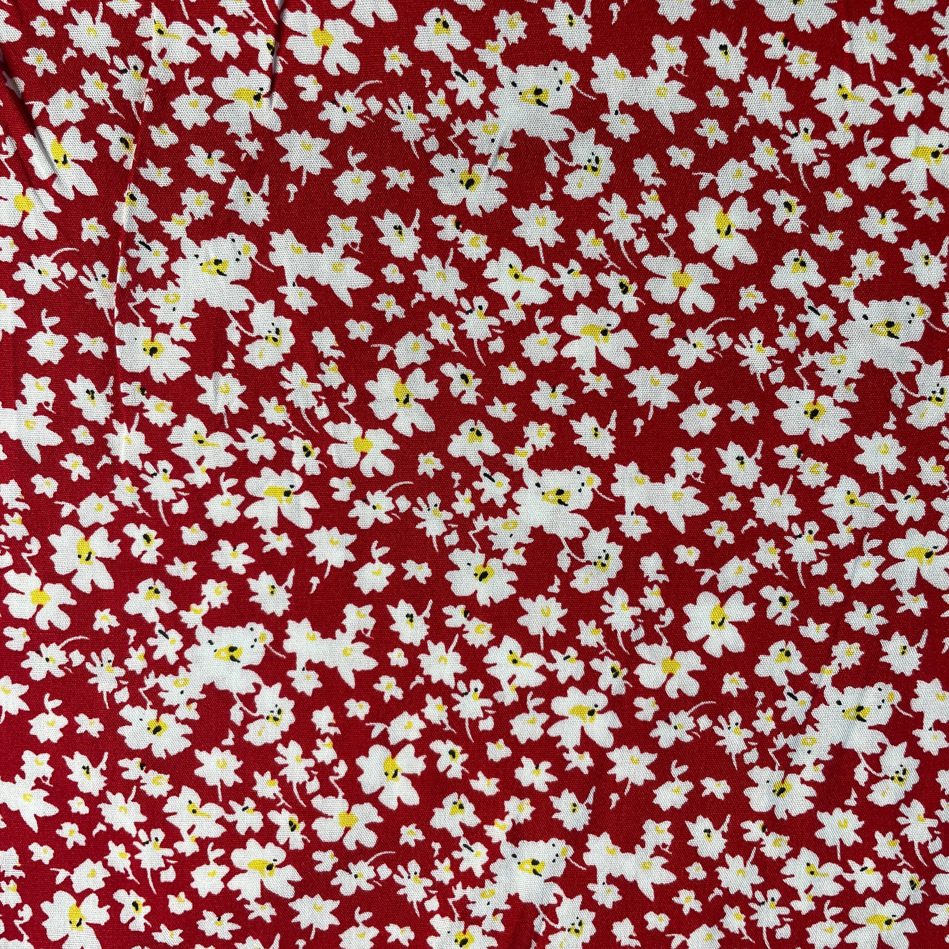 Exclusive Red Base With Floral Print Rayon Fabric