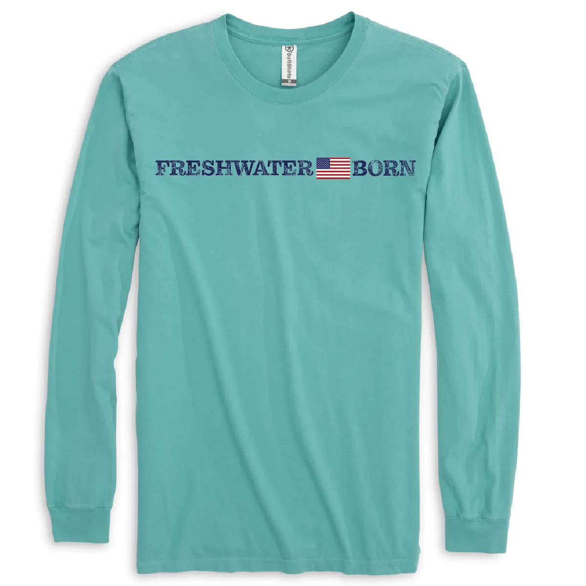 Freshwater Born Linear Logo Women's Cotton Long Sleeve Shirt