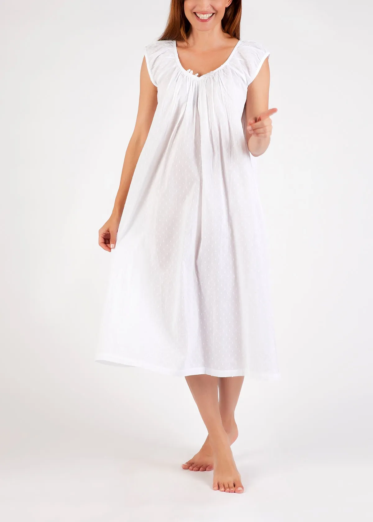 Hailspot Capped Sleeve Nightie White