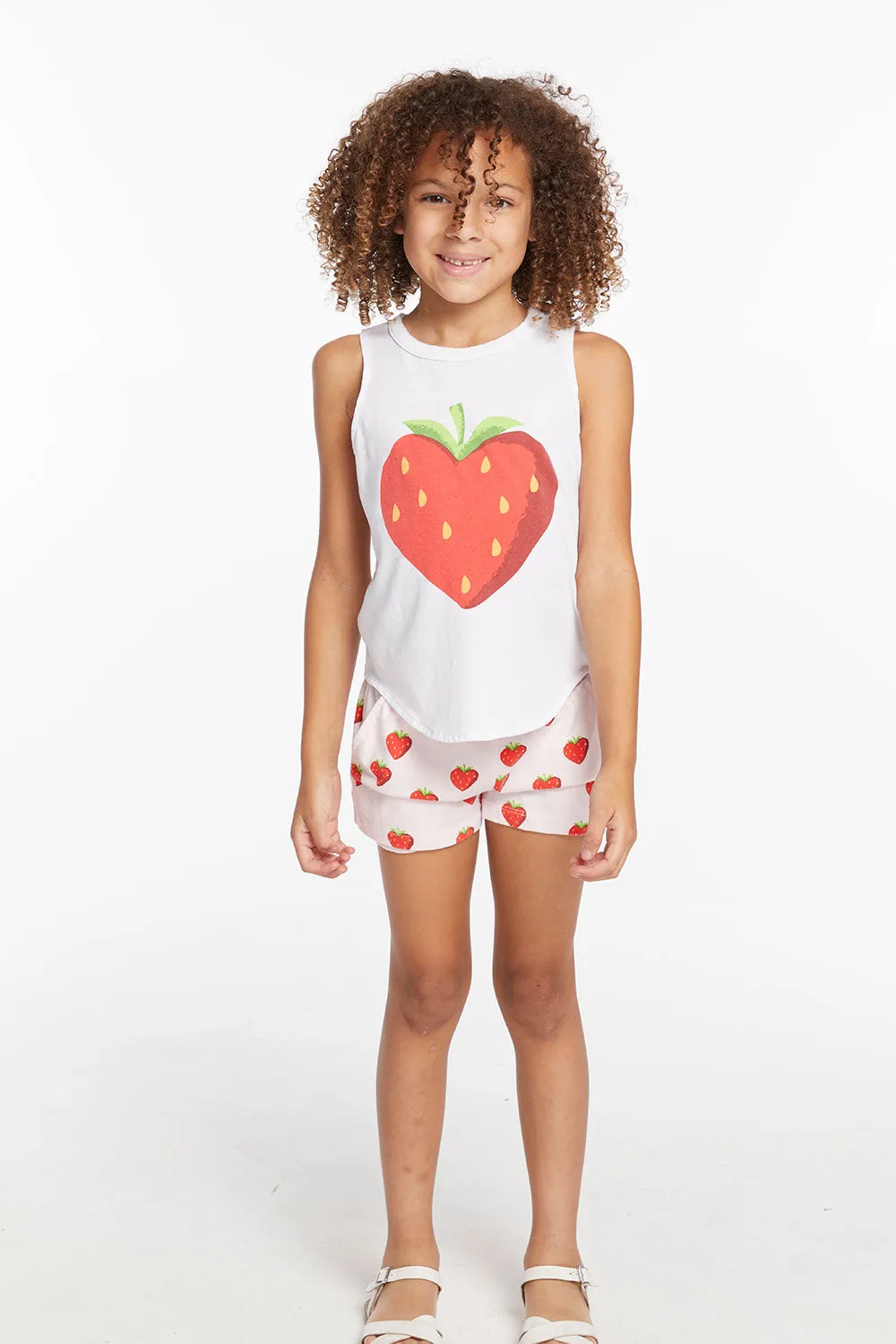 Heart Strawberry All Over Girls Shorts