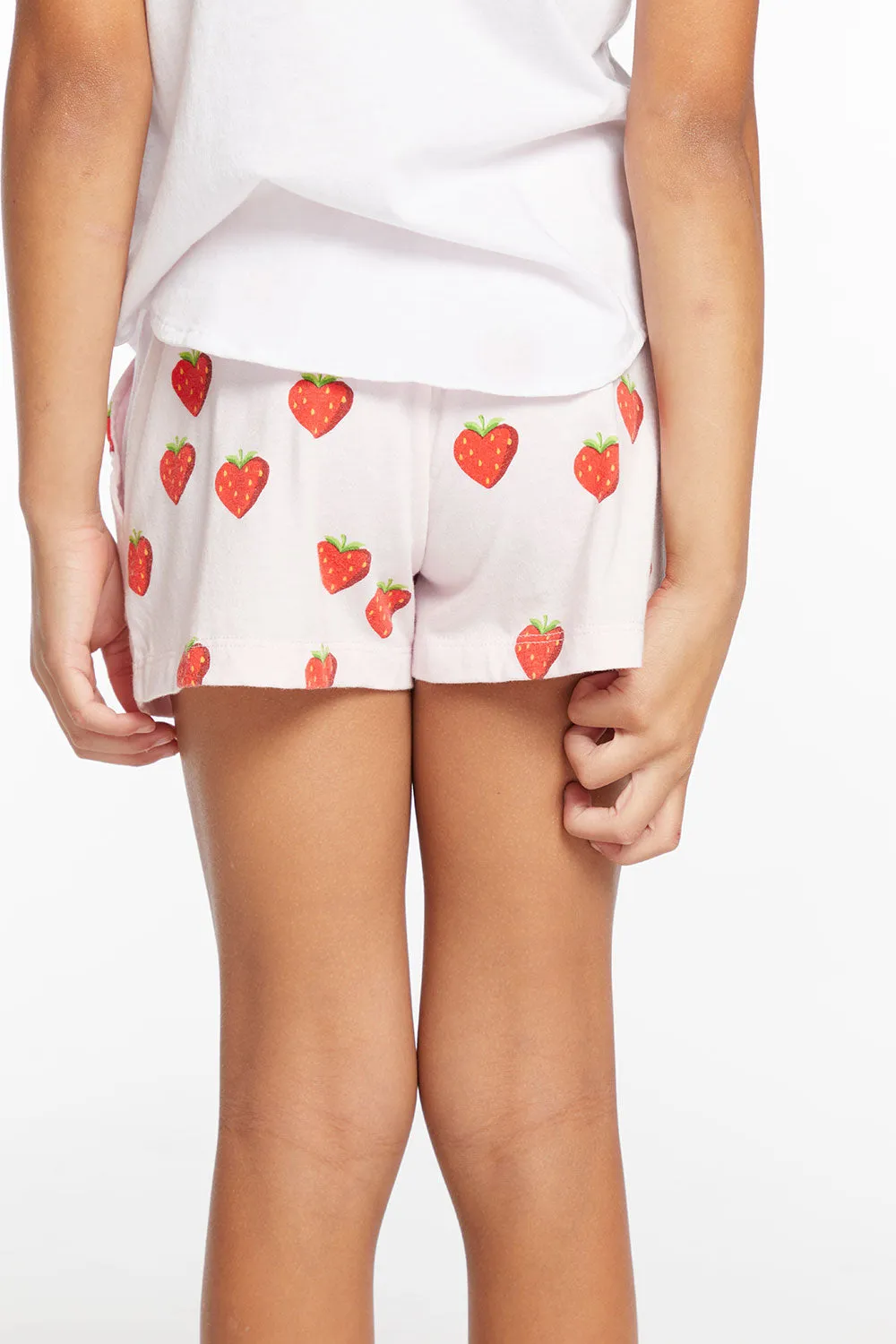 Heart Strawberry All Over Girls Shorts