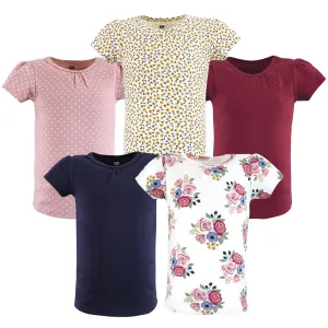 Hudson Baby Short Sleeve T-Shirts, Blush Navy Floral