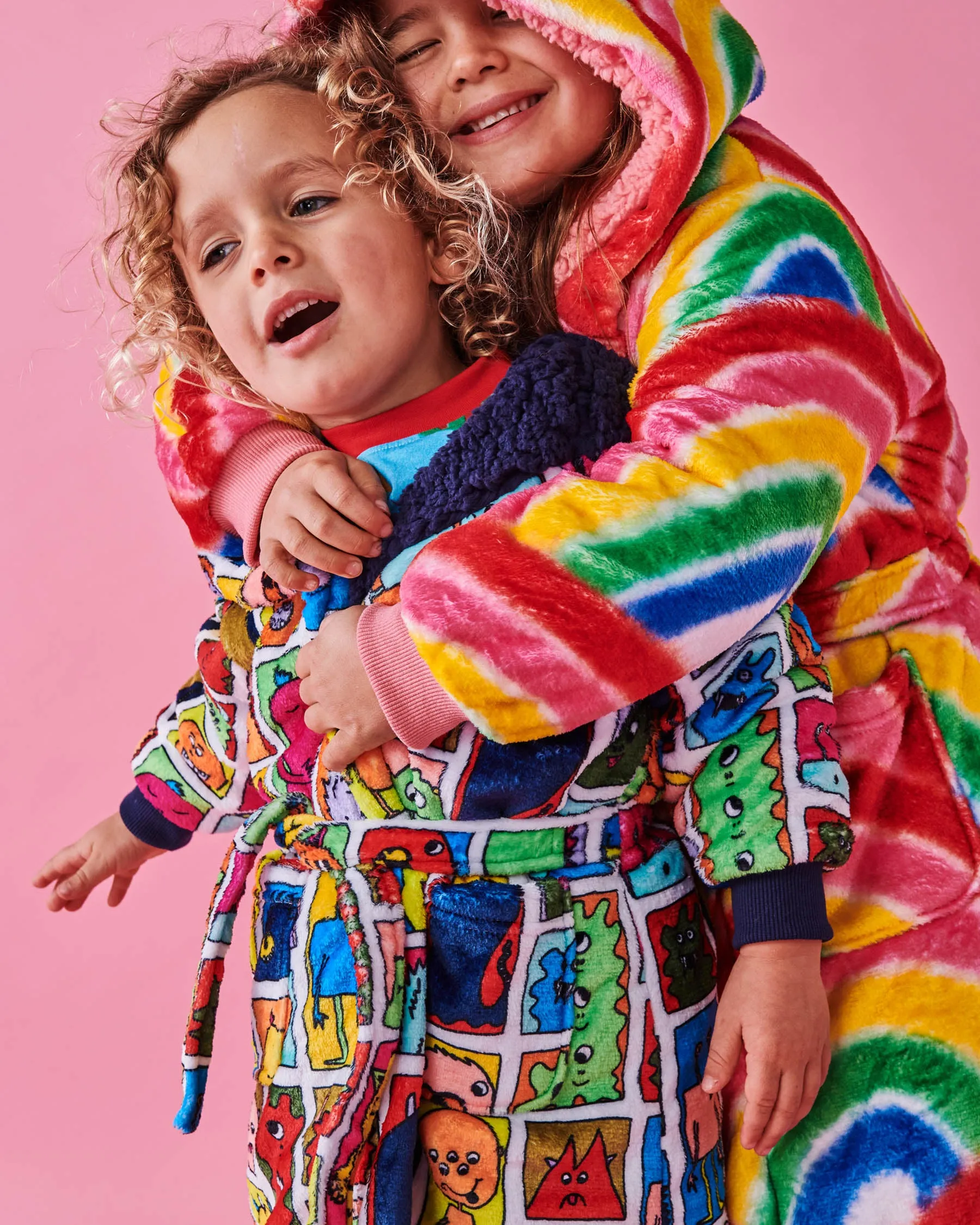 Colorful Rainbow Design Kuddle Kids Robe by Kip & Co