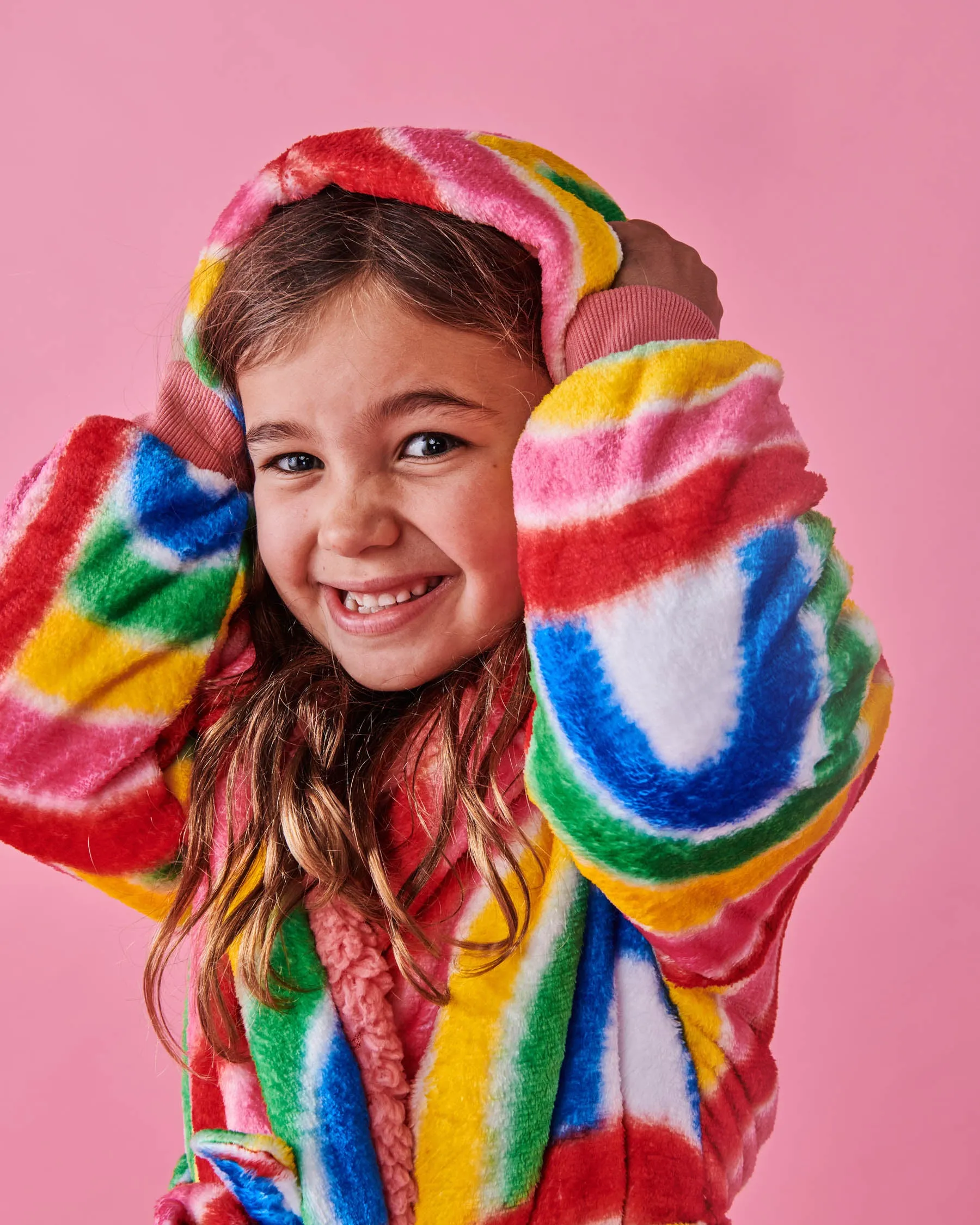 Colorful Rainbow Design Kuddle Kids Robe by Kip & Co