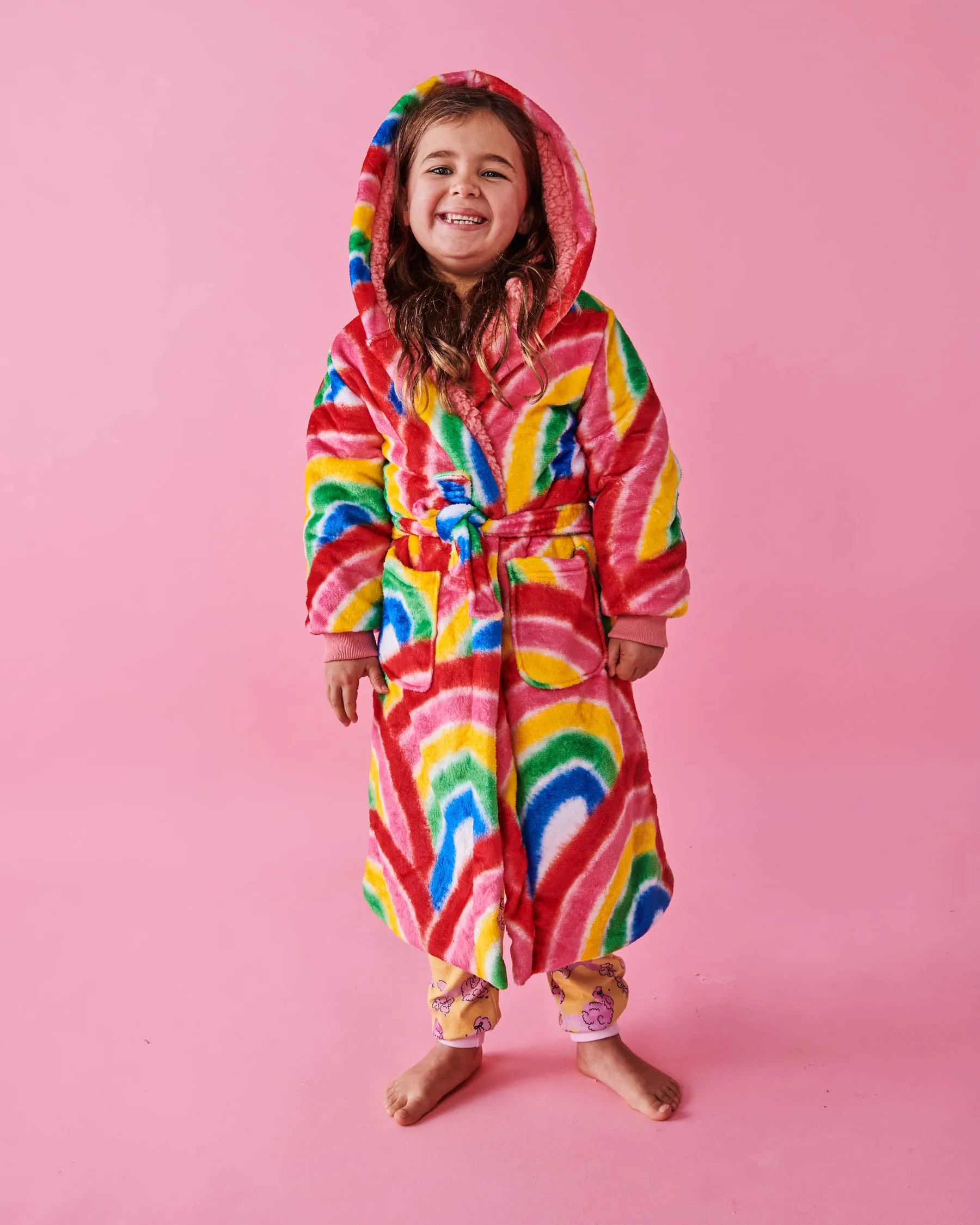 Colorful Rainbow Design Kuddle Kids Robe by Kip & Co