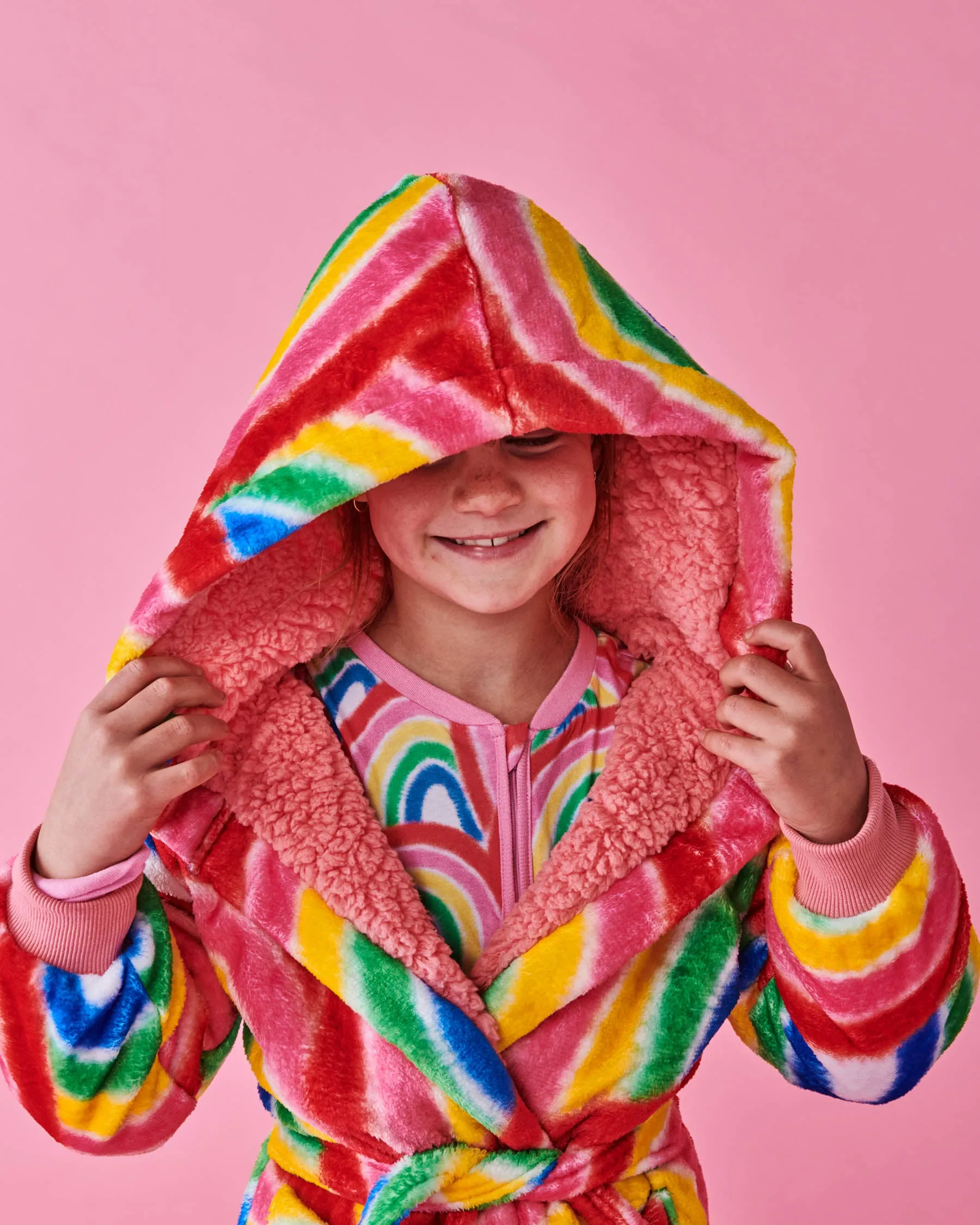 Colorful Rainbow Design Kuddle Kids Robe by Kip & Co