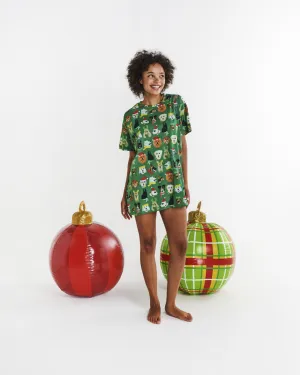 Kip & Co Santa's Little Helper Organic Cotton Oversize T-shirt Nightie