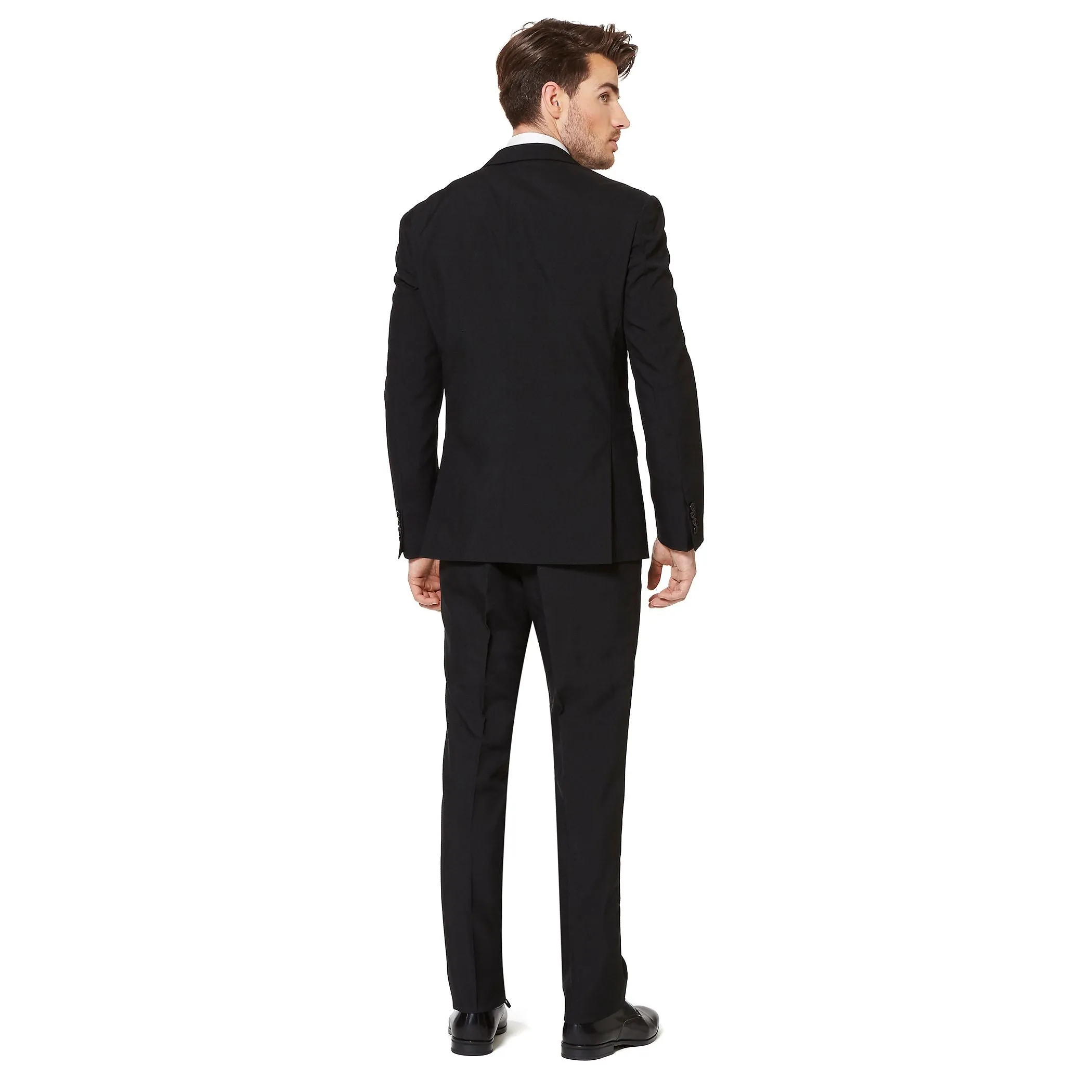 Men's Slim Fit OppoSuits Plain Suit and Tie, Black