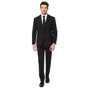 Men's Slim Fit OppoSuits Plain Suit and Tie, Black