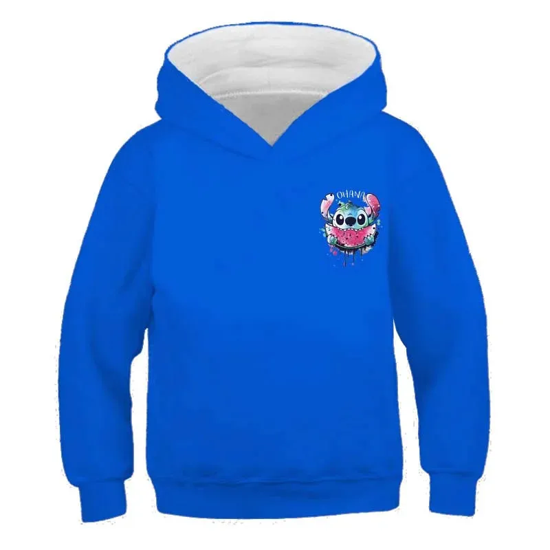 New Stitch Hoodies Girls Sweatshirt Autumn And Winter Long Sleeve Harajuku Pullovers Disney Series Stich Casual Hooded Tops