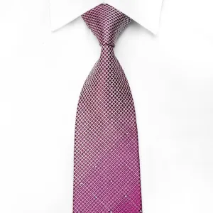 Nicole St Giles Men's Crystal Silk Necktie Tellis On Purple With Purple Sparkles