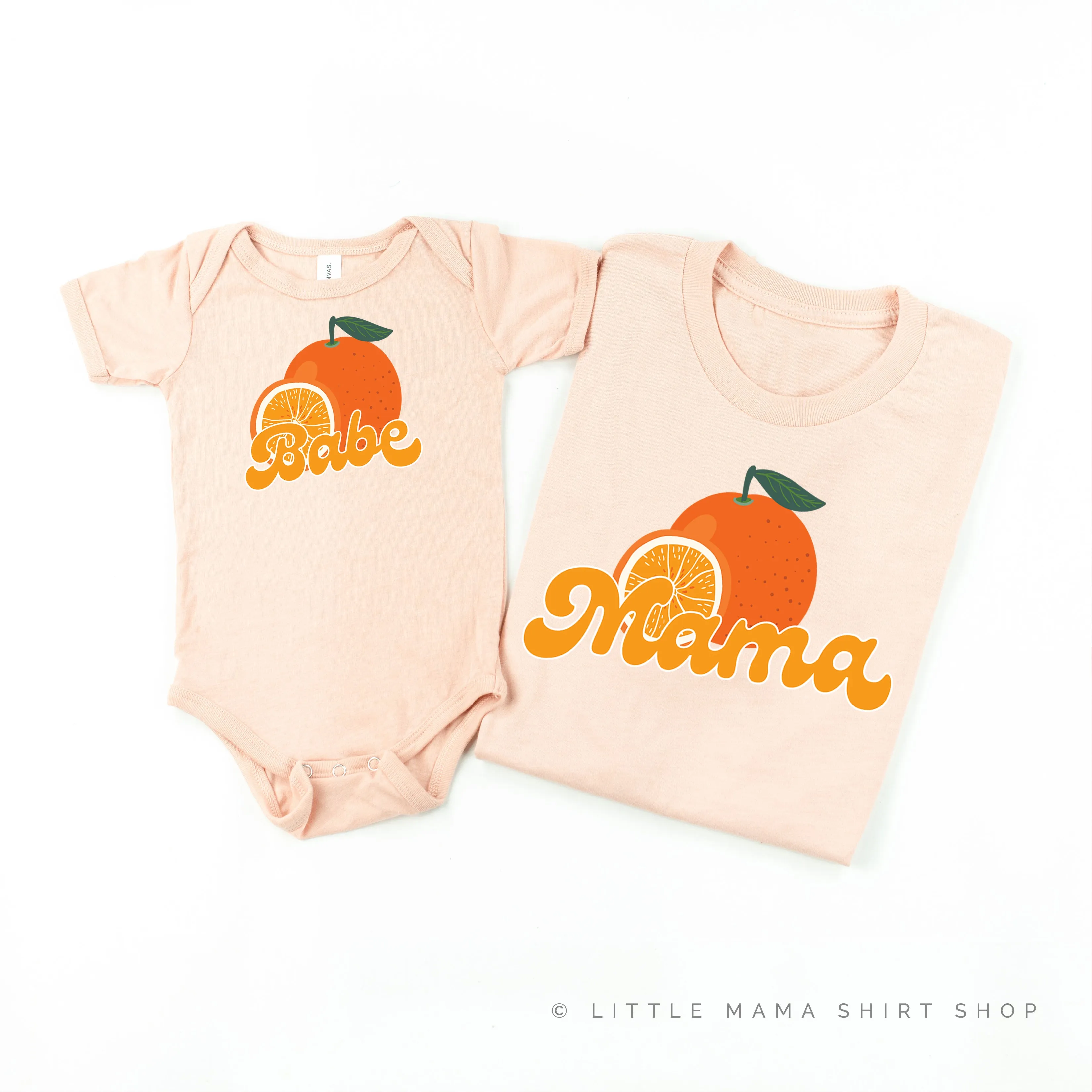 Orange - Mama/Babe - Set of 2 Matching Shirts