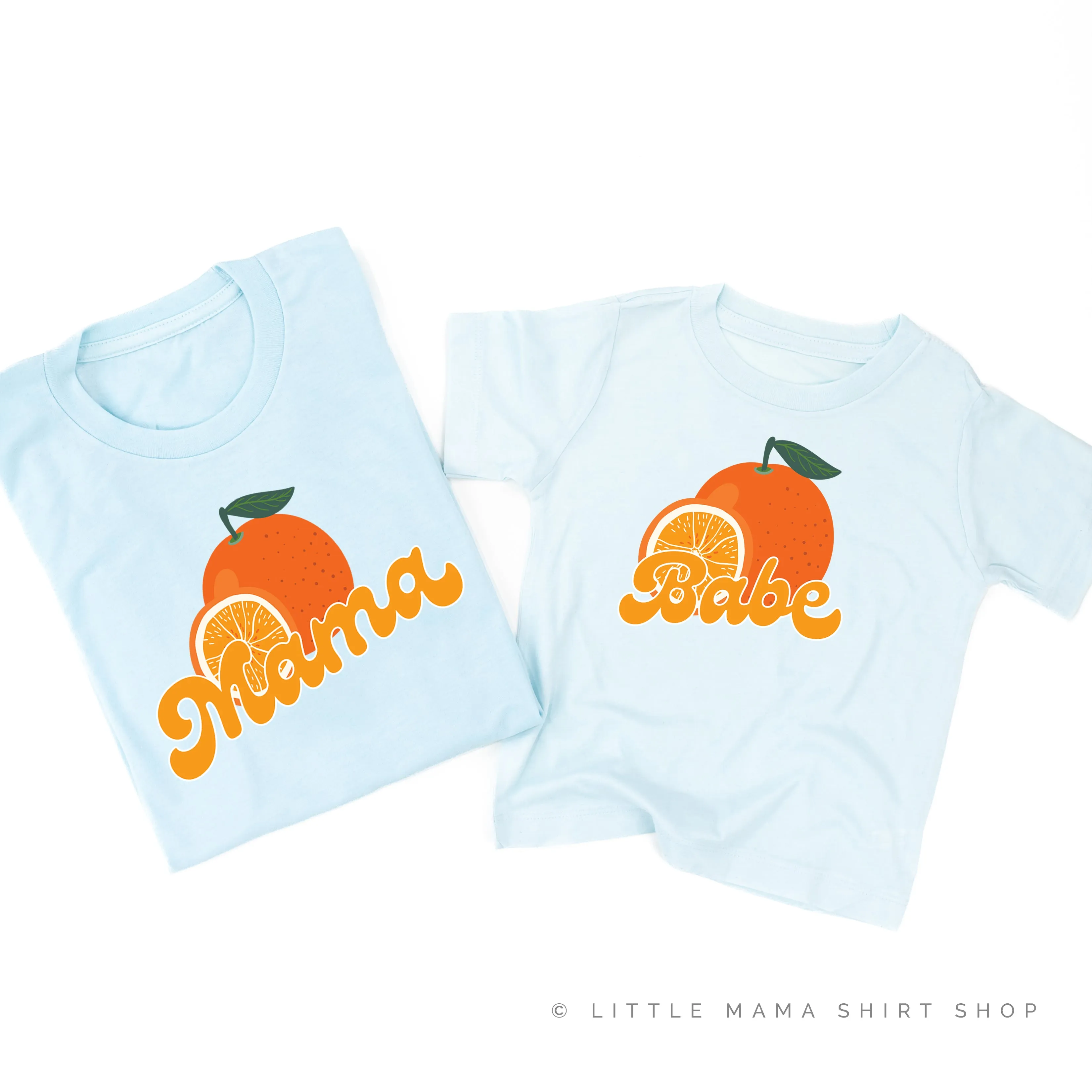 Orange - Mama/Babe - Set of 2 Matching Shirts