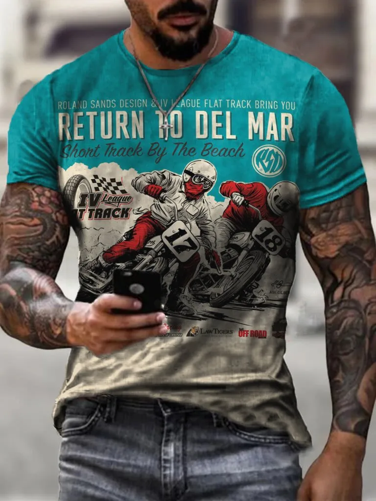 Return To Del Man Retro Outdoor Motorcycle  T-Shirt