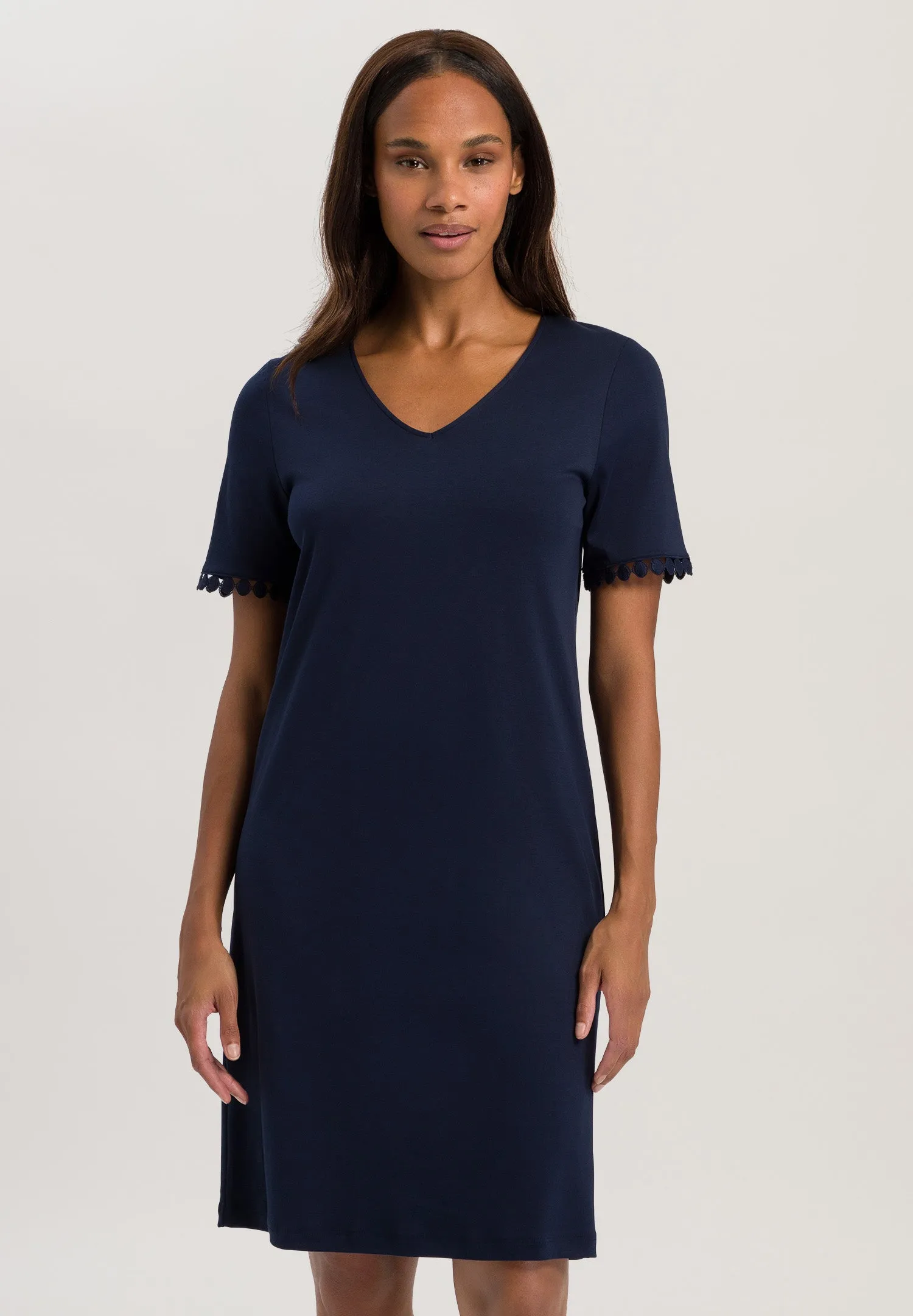 Rosa Embroidered Cotton Nightgown | Deep Navy 74932-1610