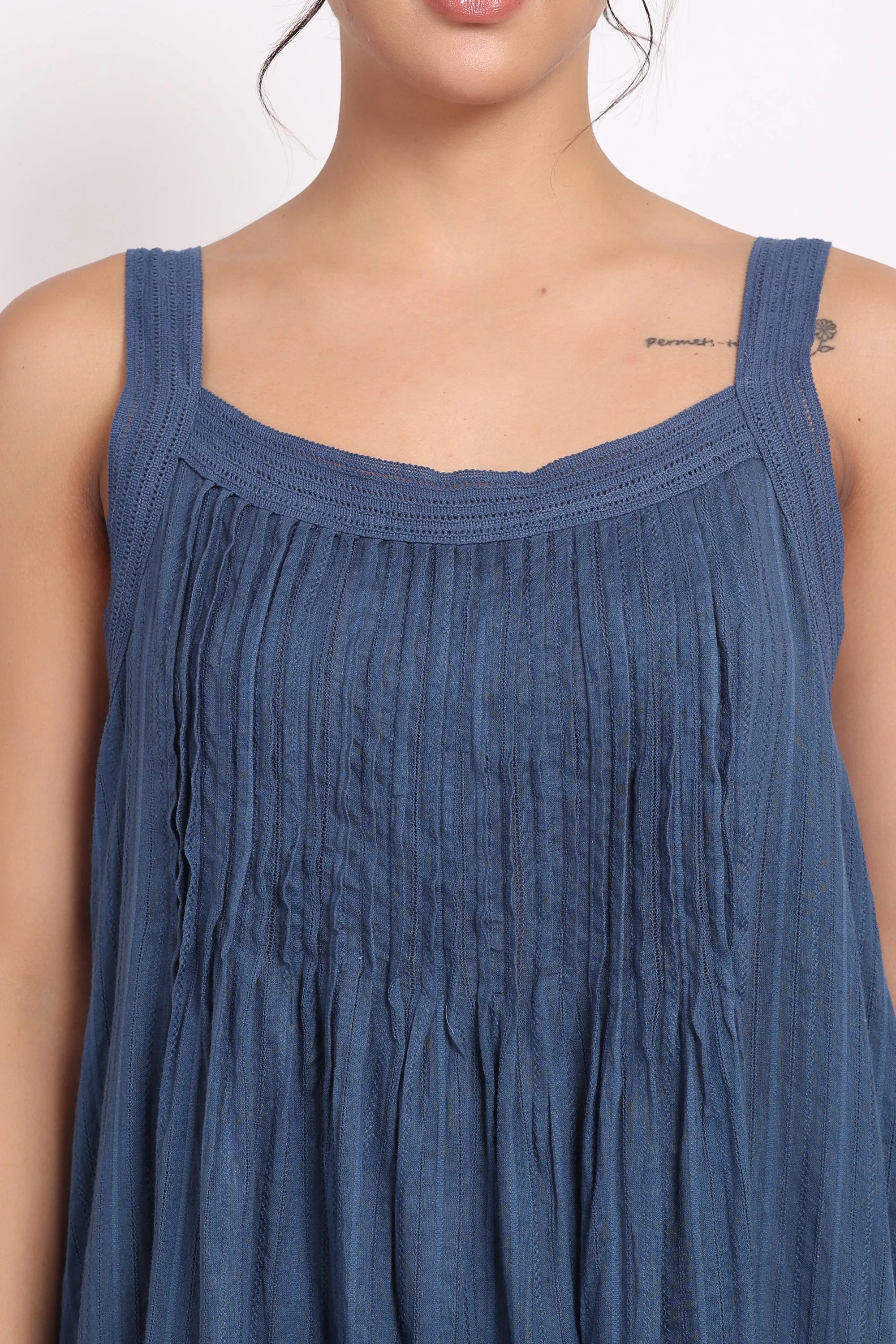 Self Stripe Strappy Nightie Ocean