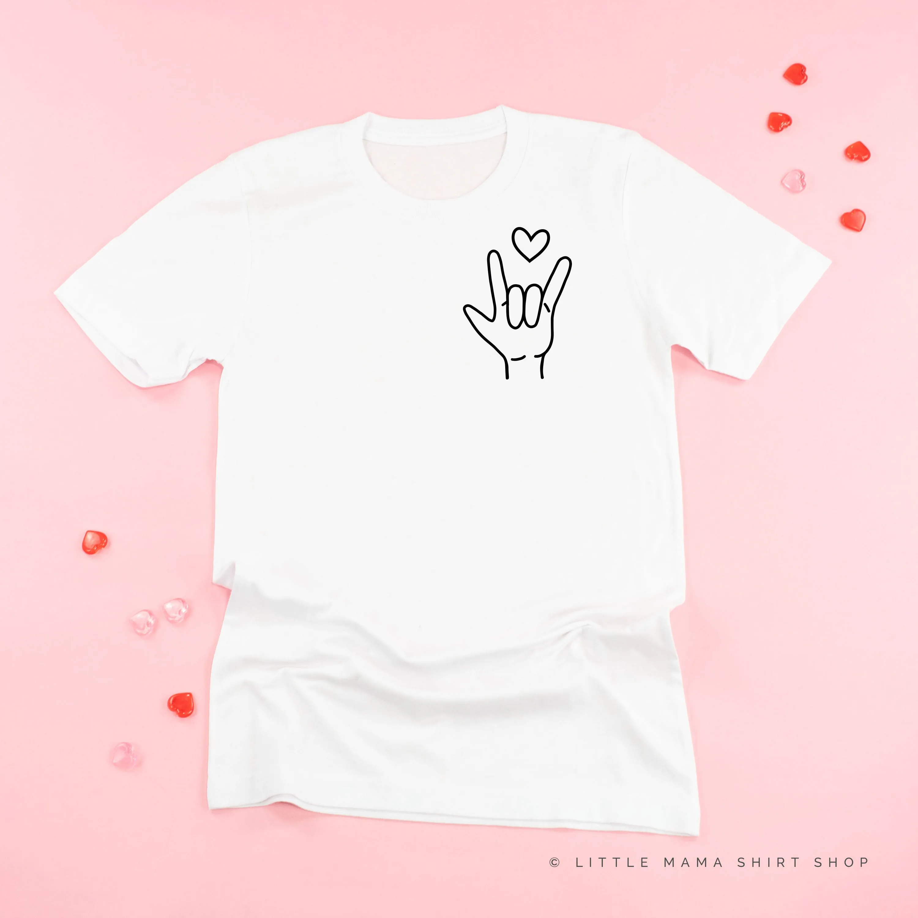 Sign Language - I Love You (pocket) - Unisex Tee