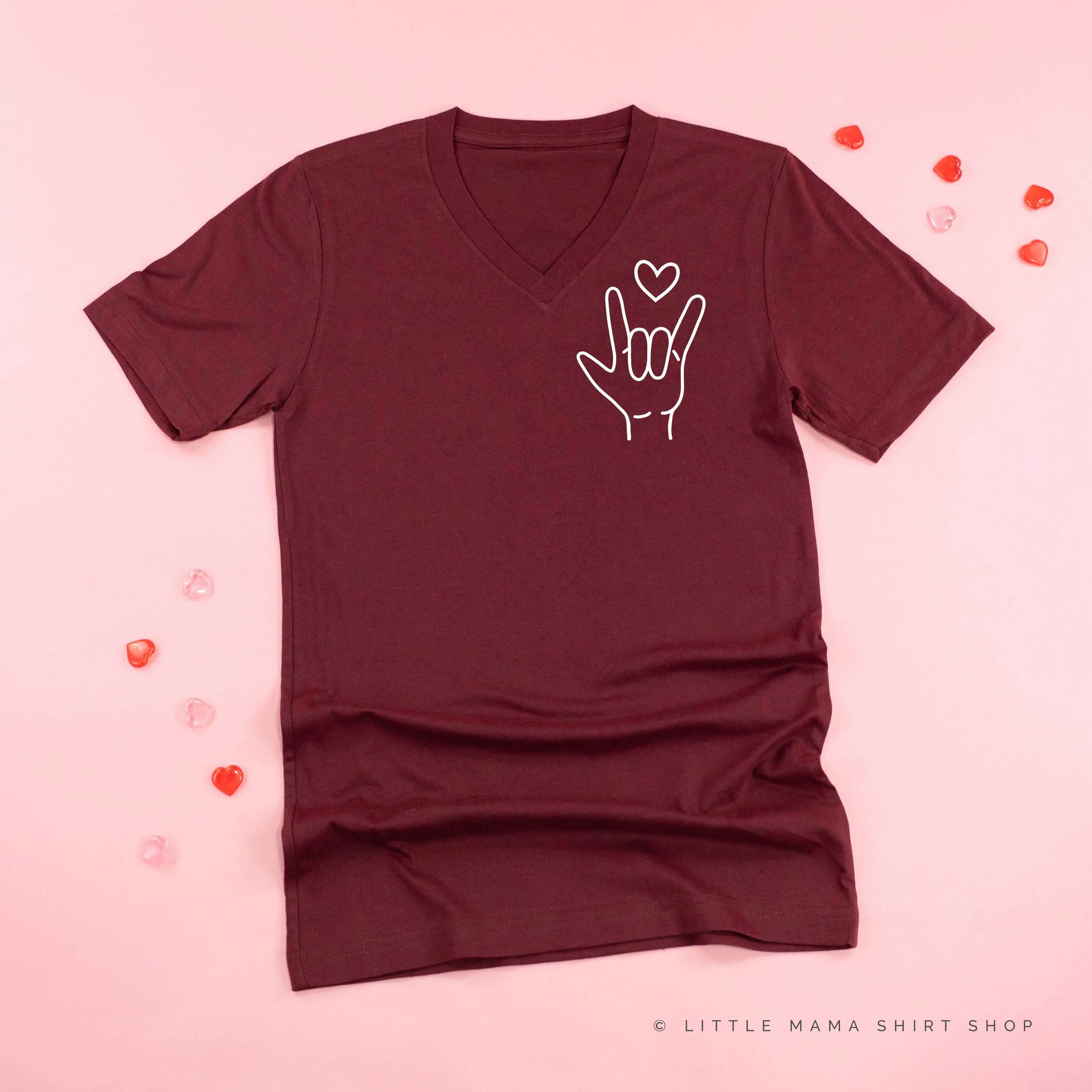 Sign Language - I Love You (pocket) - Unisex Tee