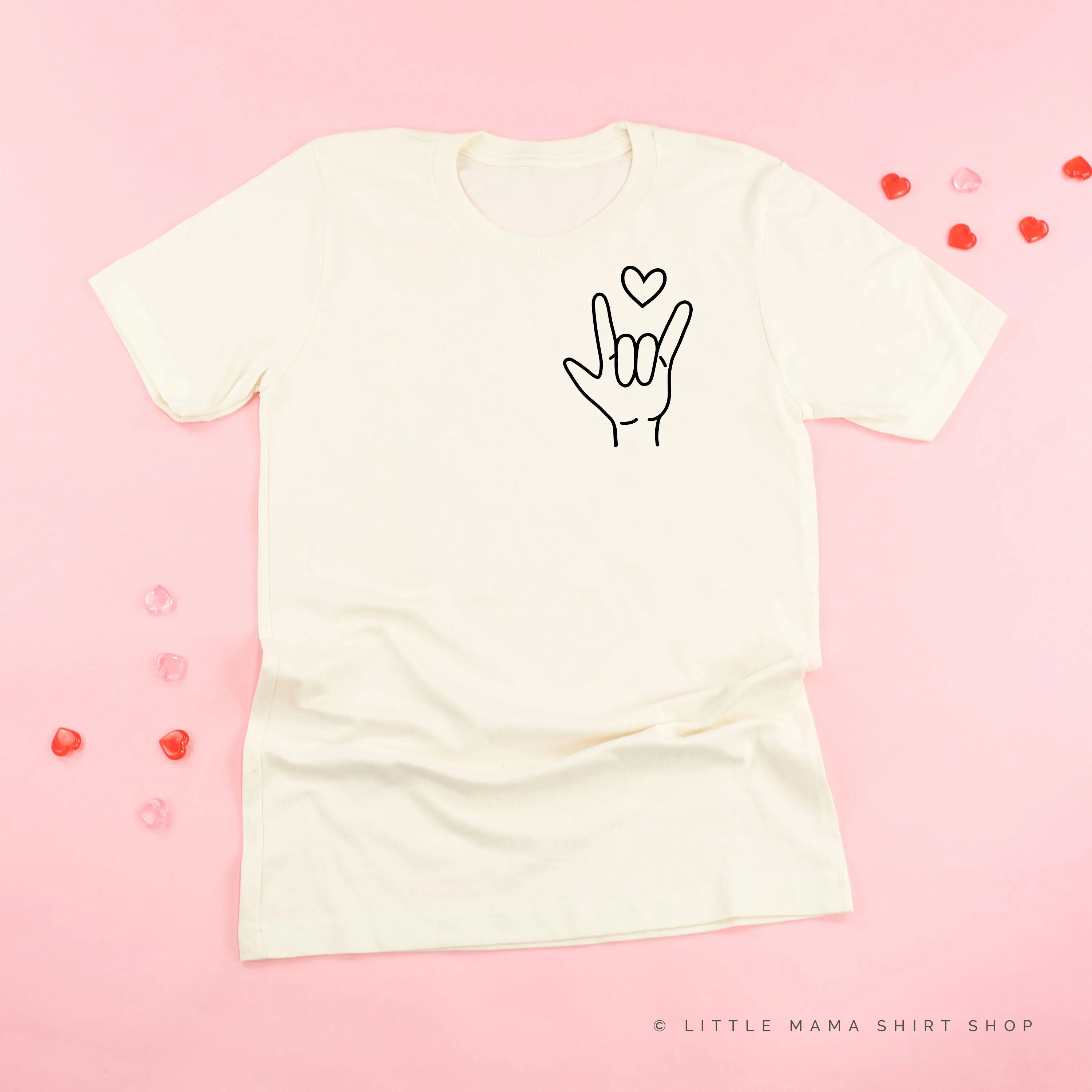 Sign Language - I Love You (pocket) - Unisex Tee