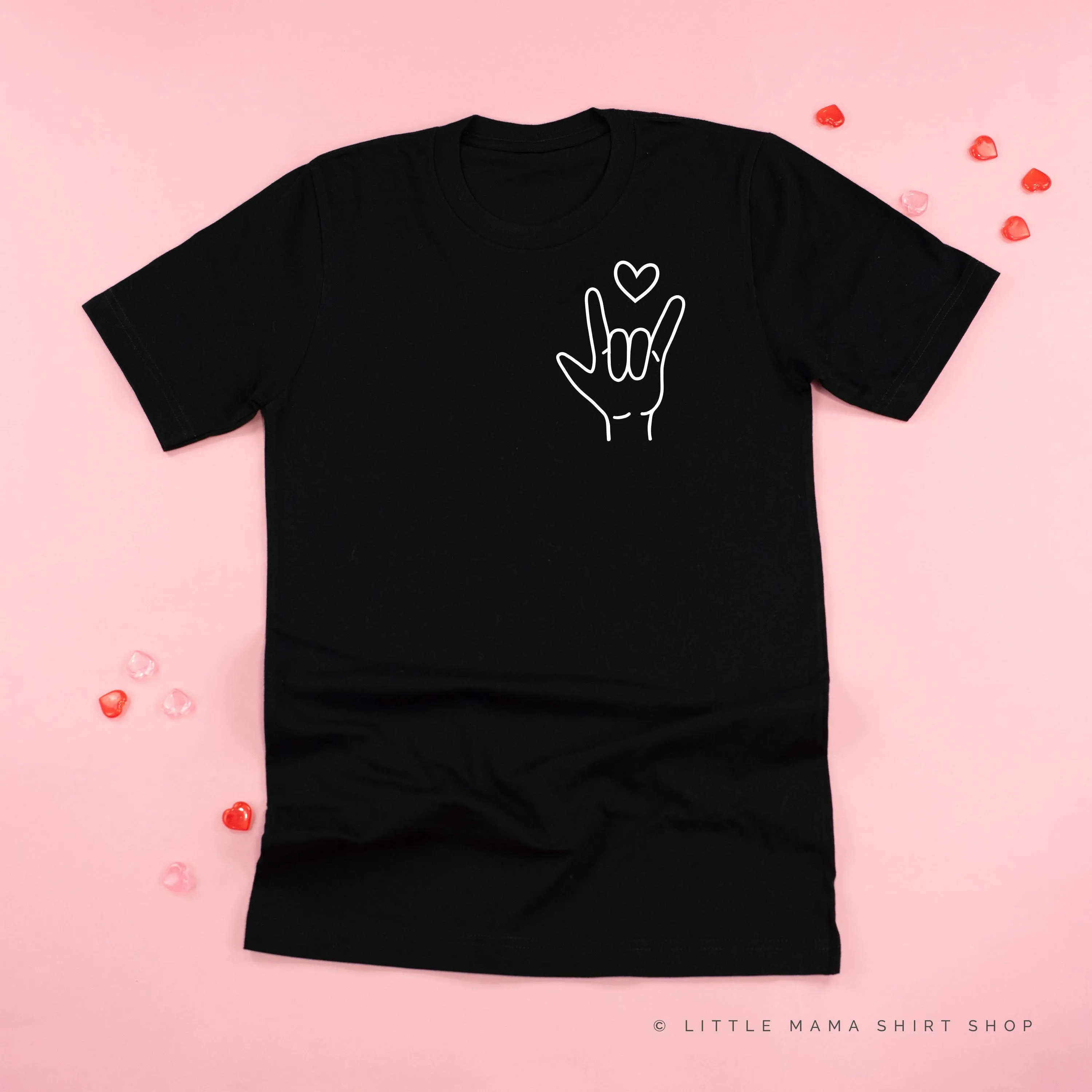 Sign Language - I Love You (pocket) - Unisex Tee