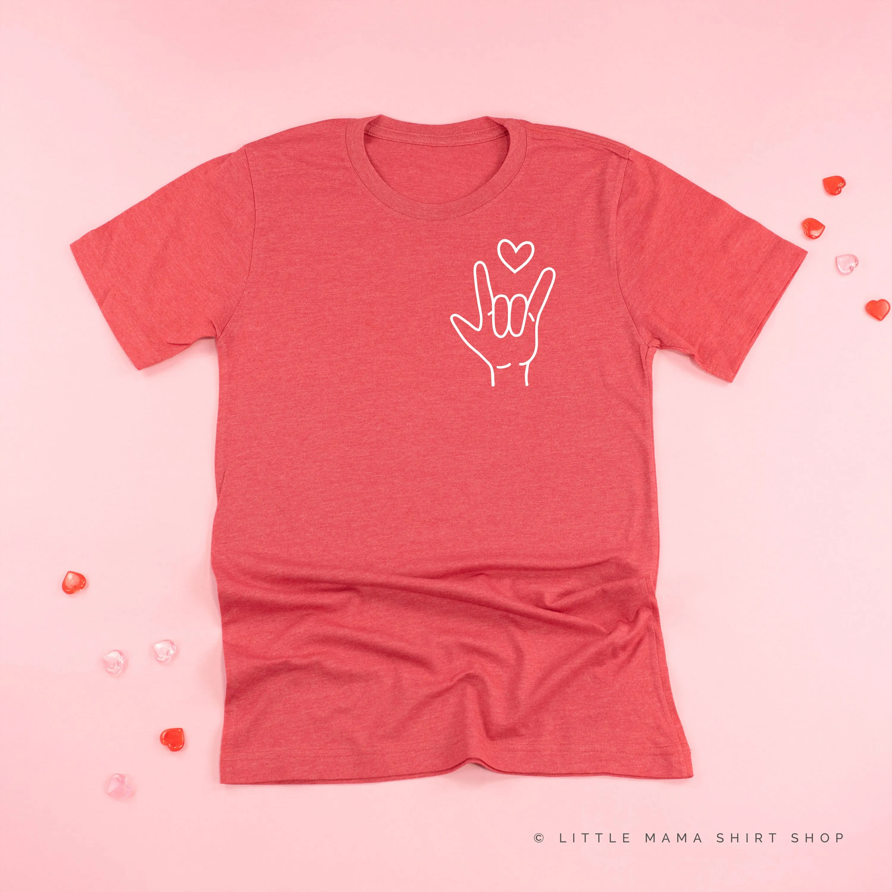 Sign Language - I Love You (pocket) - Unisex Tee