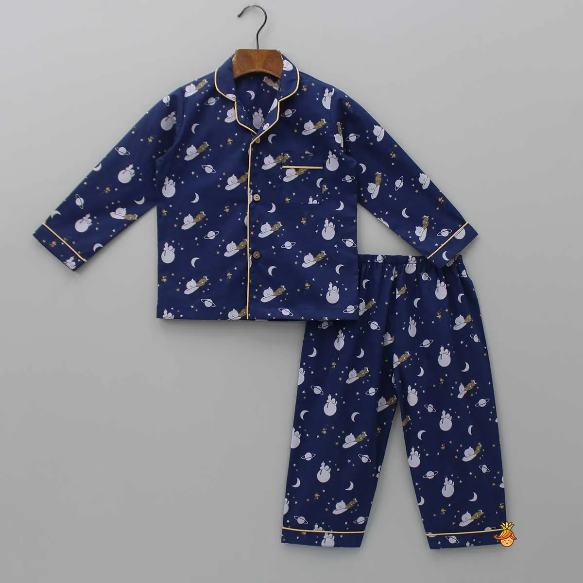 Space Printed Blue Sleepwear