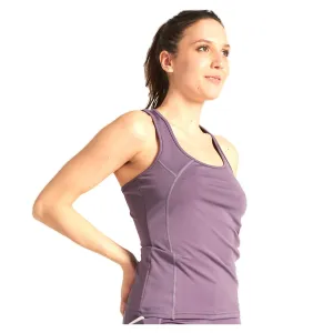 Strappy Mesh Racerback Tank Top - Dark Purple