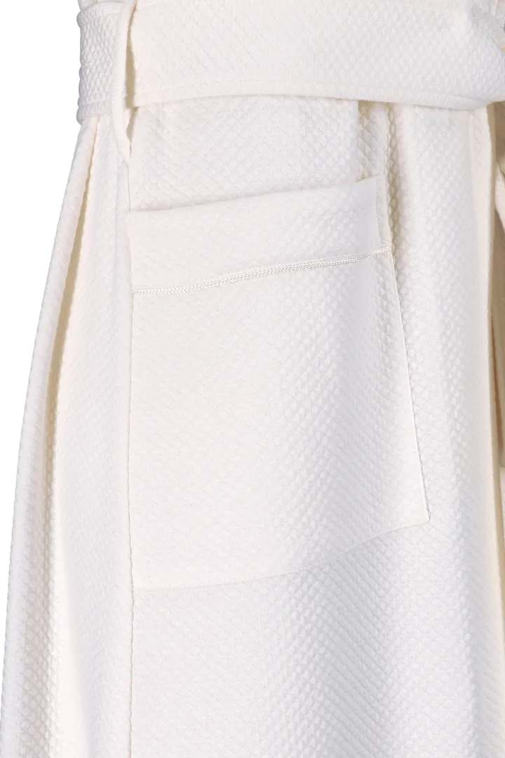 Sylvie Matelasse Full Length Quilted Robe Ivory